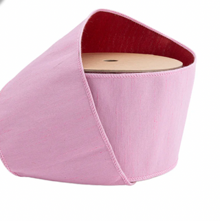 Wired Double-fused Dupioni Ribbon | Red/Lt Pink | 10 Yard Roll