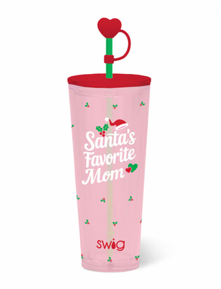 Santa’s Favorite Mom Plastic Tumbler 24oz