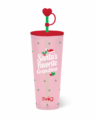 Santa's Favorite Grandma Plastic Tumbler 24oz