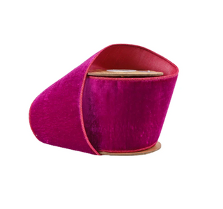 Wired Premium Velvet Ribbon Hot Pink w/ Pink Dupioni Backing