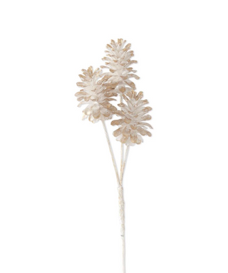 28" Gold/White Pinecone Stem