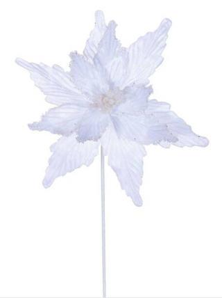 17" White Poinsettia Pearl