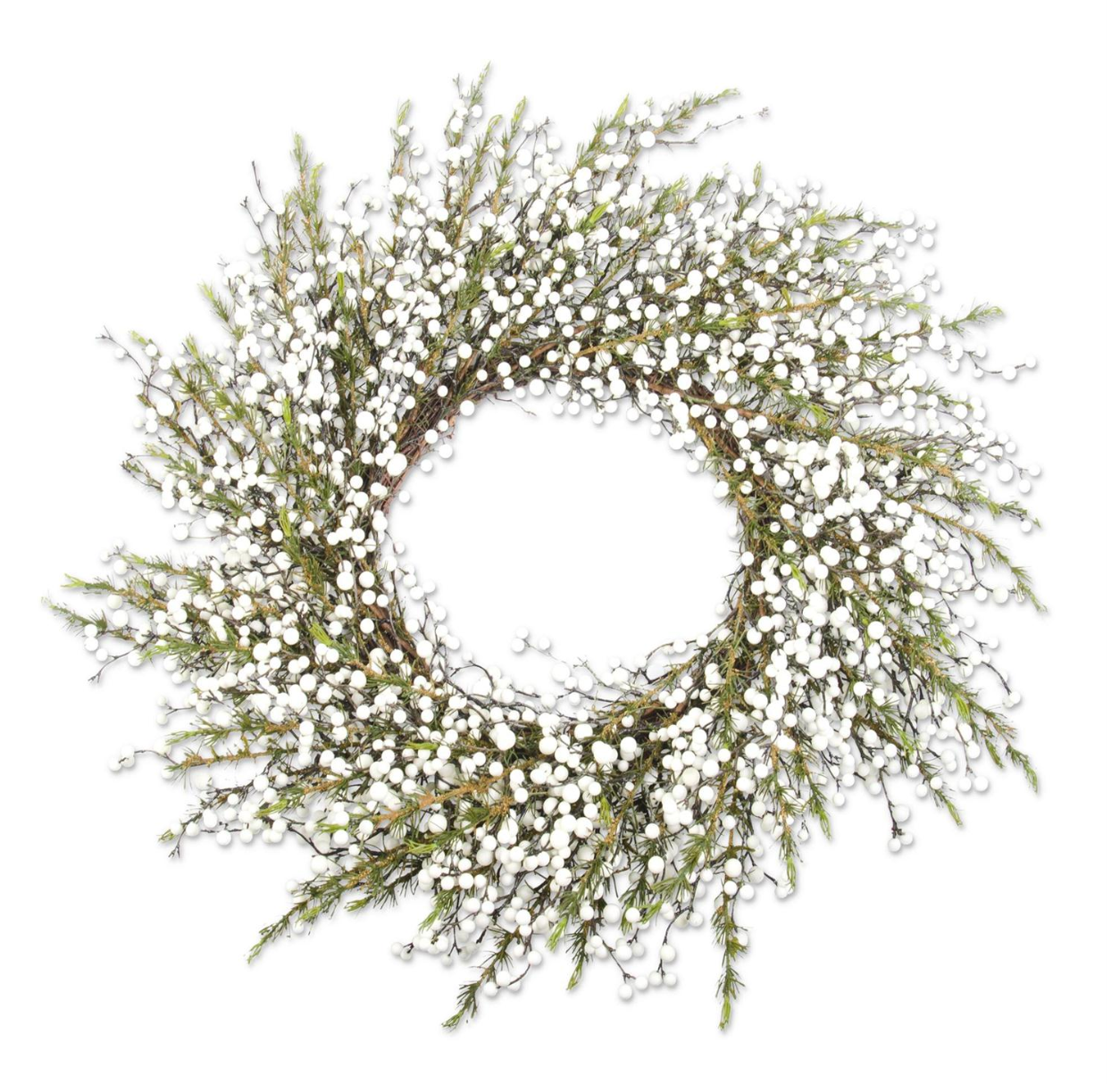 28 Inch White Berry & Cedar Wreath