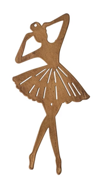 Metal Ballerina  Folded Arms Ornament