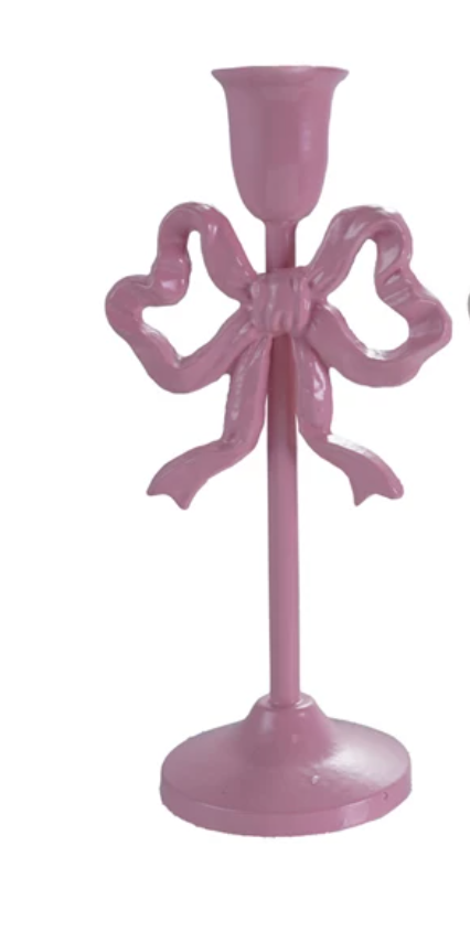 Cast Iron Bow Taper Candle Holder - Thumbnail 2