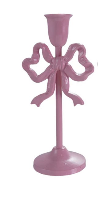 Cast Iron Bow Taper Candle Holder