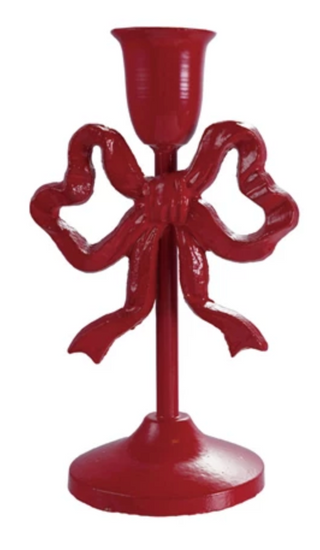 Cast Iron Bow Taper Candle Holder