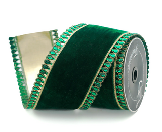 4" Green velvet