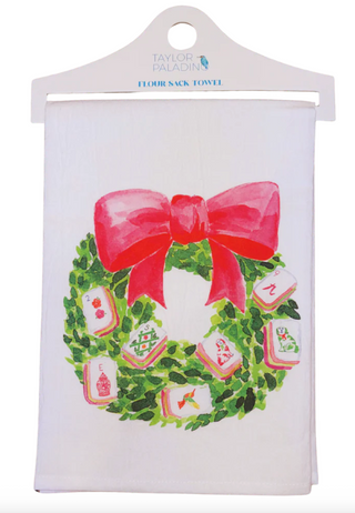 Mahjong Wreath Tea Towel