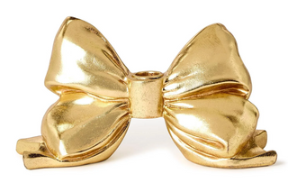 Gold Bow Candle Holder