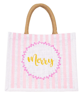 Merry Stripe Gift Tote