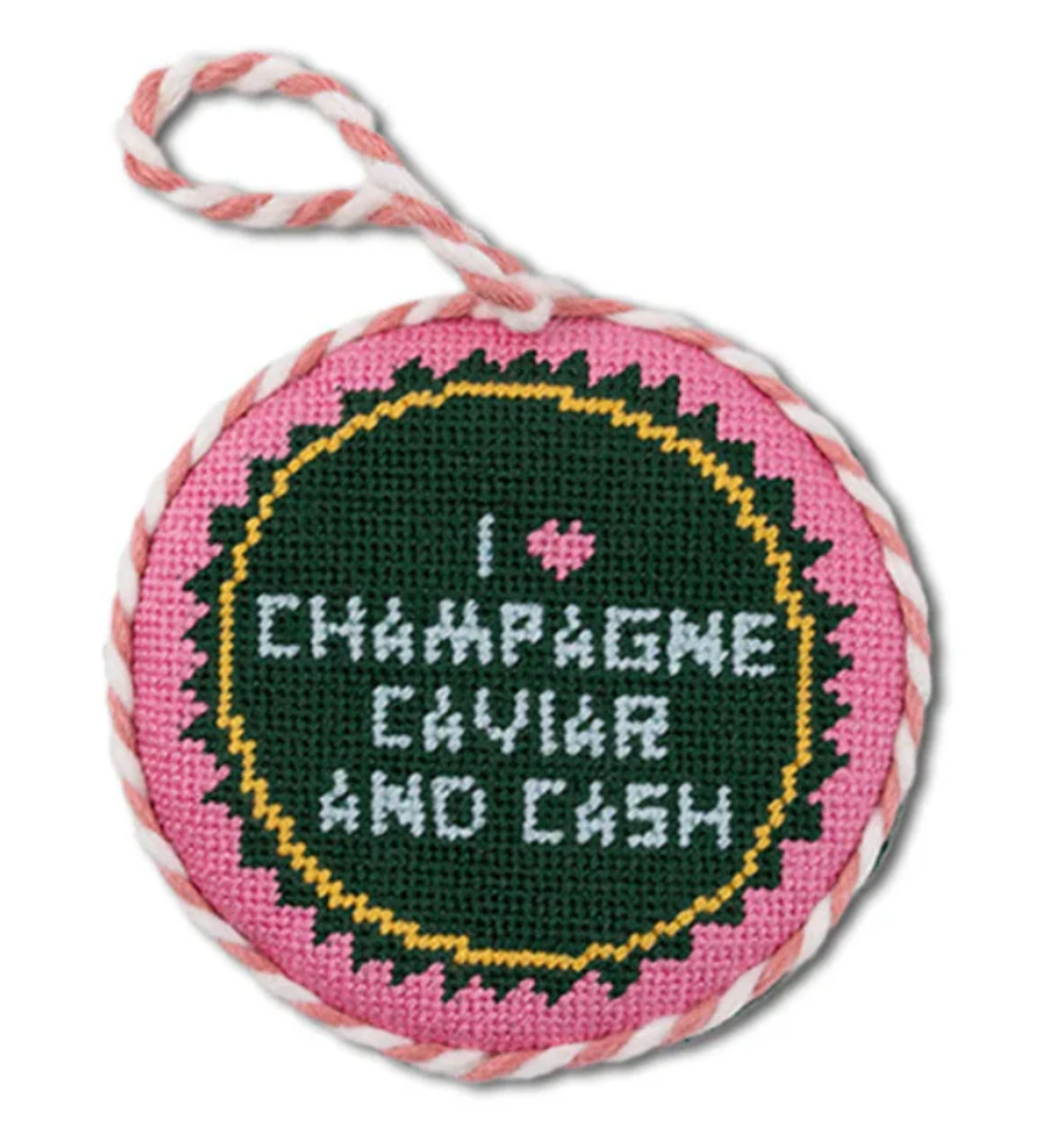 Needlepoint Ornament - Caviar Cash