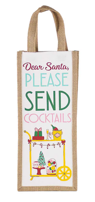 Santa Send Cocktails Wine Bag