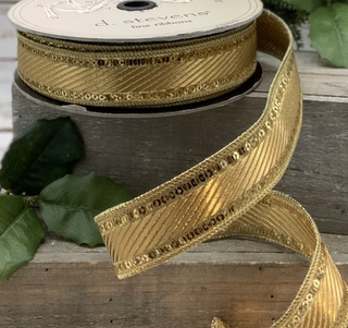 1" Gold Jacquard Ribbon