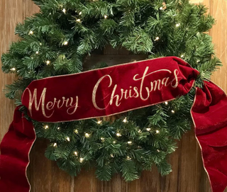 70" Velvet Merry Christmas Banner