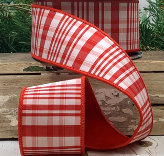 2.5" Red and White Plaid
