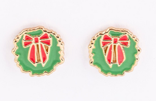 Enamel Wreath Earrings