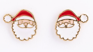 Enamel Santa Earrings