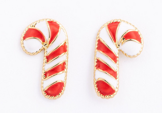 Enamel Candy Cane Earrings (Lana)