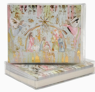 Gold Foil Pastel Nativity Notes