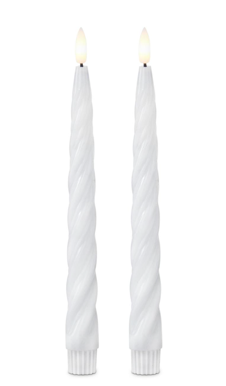 Set of 2 9.75 Inch Spiral LED Candles