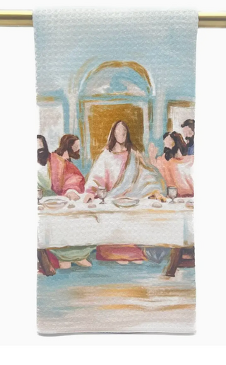 Pastel Nativity Tea Towel - Christmas Hand Towel