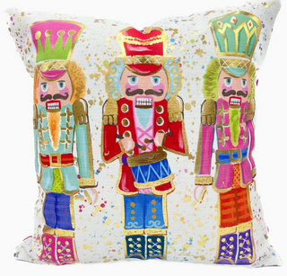 Colorful Golden Nutcrackers Pillow - Nutcracker