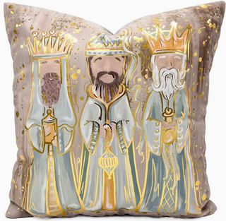 Gold Foil Neutral Seek Like Wise Men Pillow