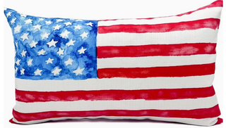 Watercolor USA Flag Pillow