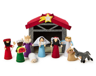 10 Pc Handcrafted Felt Nativity Set