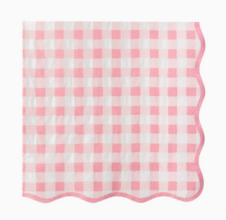 ELEGANT PETAL PINK GINGHAM DINNER NAPKINS