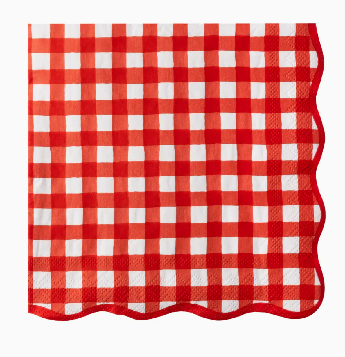 Elegant Cherry Red Gingham Napkins