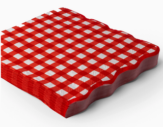 Elegant Cherry Red Gingham Napkins