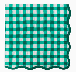 Elegant Emeral Green Gingham Napkins