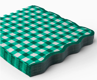 Elegant Emeral Green Gingham Napkins