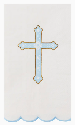 Sky Blue Cross Guest Towels
