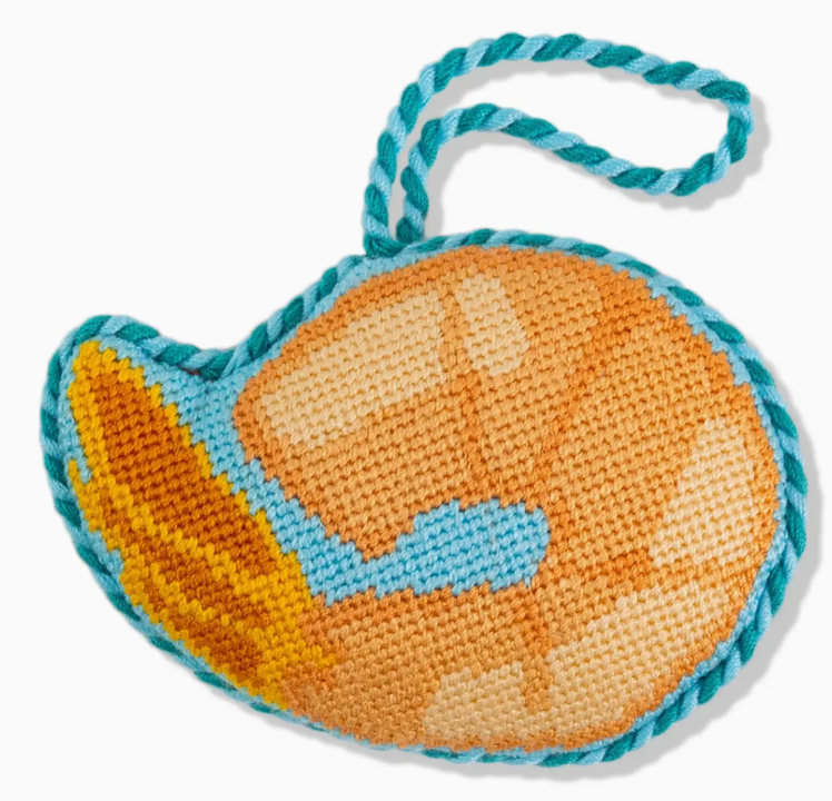 Needlepoint Icon Ornament - Cocktail Shrimp