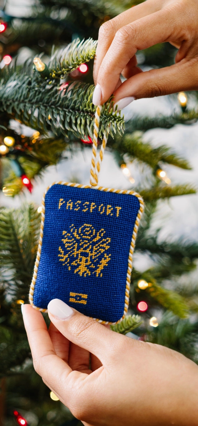 Needlepoint Icon Ornament - Passport - Thumbnail 2