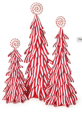 Peppermint Striped Ribbon Trees