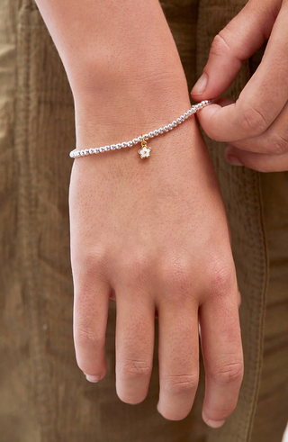 Sienna Beaded Enamel Flower Charm Bracelet