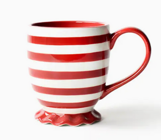 Red Stripe Ruffle Mug