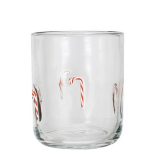 Festive Drinking Glass w/ Embedded Holiday Icon Pattern