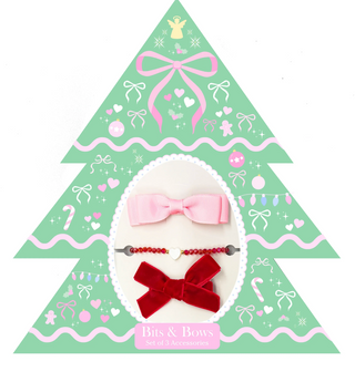Christmas Tree Bows & Bracelet Gift Set
