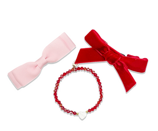 Christmas Tree Bows & Bracelet Gift Set