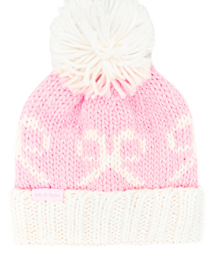 Bows Bobble Hat, Pink