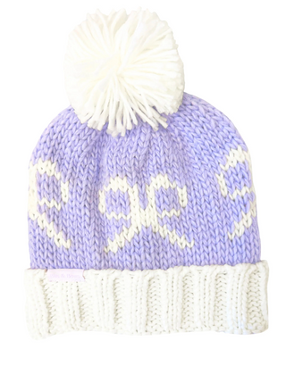 Lavender Bows Bobble Hat
