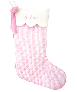 Customizable Pink Quilted Stocking, Pink