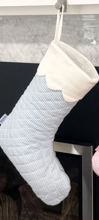 Customizable Blue Quilted Stocking