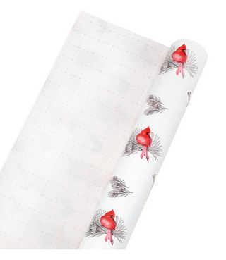 Holiday Cardinal Floral Wrapping Paper