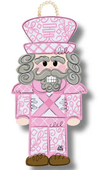 Pink Chinoiserie Nutcracker Door Hanger